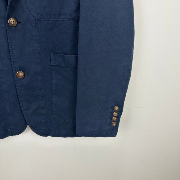 J.Crew Garment Dyed Cotton Linen Chino Suit Jacket Navy Classic Mens US 42 NWT - Picture 11 of 15
